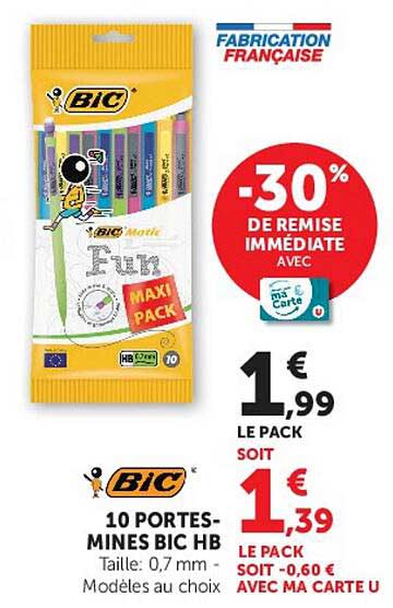 10 PORTES-MINES BIC HB