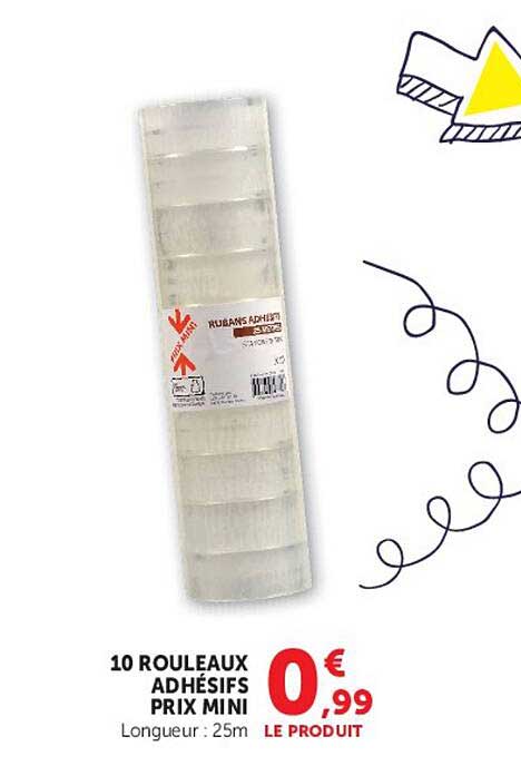 10 ROULEAUX ADHÉSIFS PRIX MINI