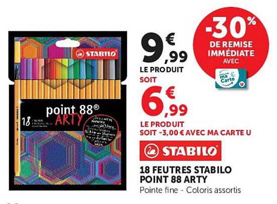18 FEUTRES STABILO POINT 88 ARTY