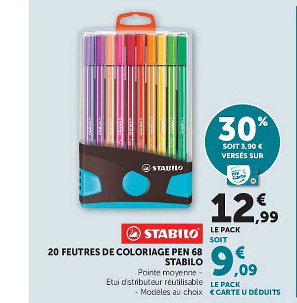 20 FEUTRES DE COLORIAGE PEN 68 STABILO