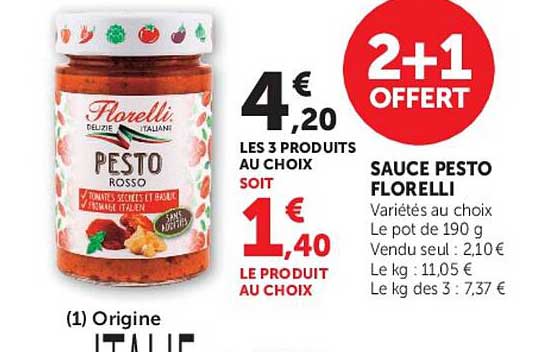 2+1 OFFERT SAUCE PESTO FLORELLI