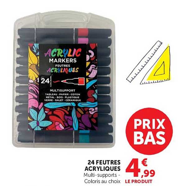 24 FEUTRES ACRYLIQUES