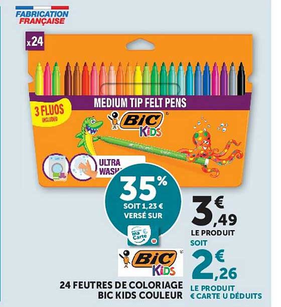 24 FEUTRES DE COLORIAGE BIC KIDS COULEUR