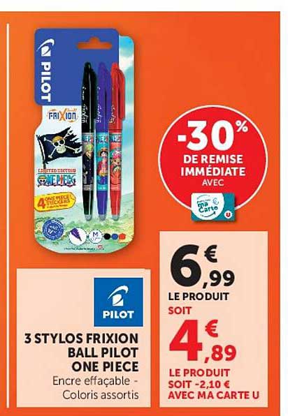 3 STYLOS FRIXION BALL PILOT ONE PIECE