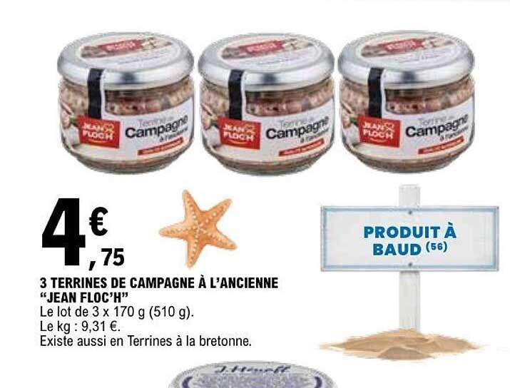 3 TERRINES DE CAMPAGNE À L’ANCIENNE "JEAN FLOC'H"
