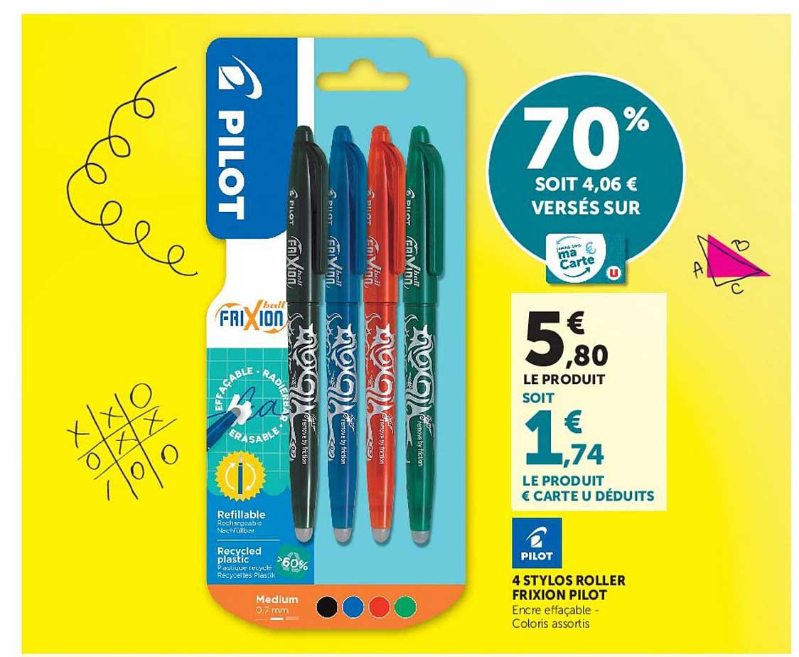 4 STYLOS ROLLER FRIXION PILOT