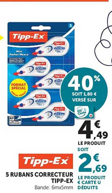 5 RUBANS CORRECTEUR TIPP-EX
