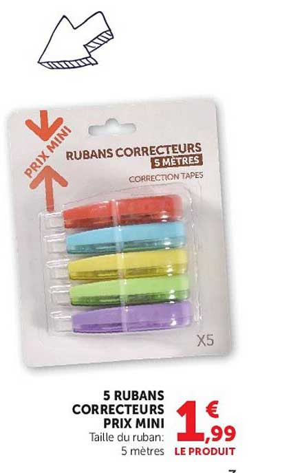 5 RUBANS CORRECTEURS PRIX MINI