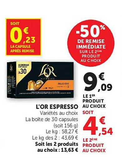 -50% DE REMISE IMMÉDIATE SUR LE 2ÈME PRODUIT AU CHOIX