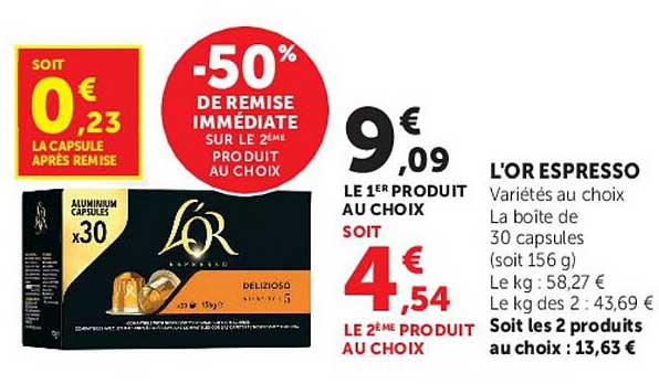 -50% DE REMISE IMMÉDIATE SUR LE 2ÈME PRODUIT AU CHOIX