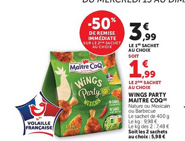 -50% de remise immédiate sur le 2ème sachet au choix