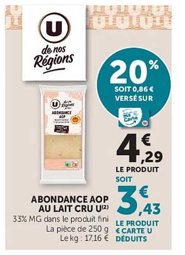ABONDANCE AOP AU LAIT CRU U(2)