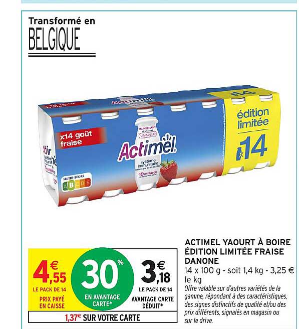 ACTIMEL YAOURT À BOIRE ÉDITION LIMITÉE FRAISE DANONE