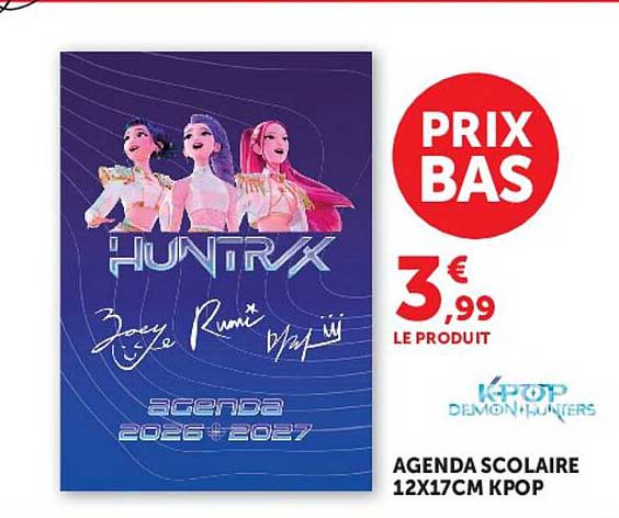 AGENDA SCOLAIRE 12X17CM KPOP