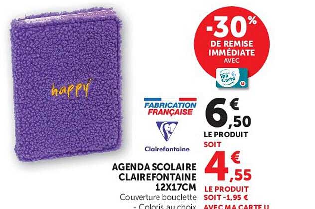 AGENDA SCOLAIRE CLAIREFONTAINE 12X17CM