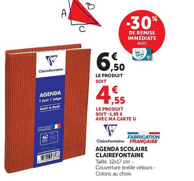 AGENDA SCOLAIRE CLAIREFONTAINE