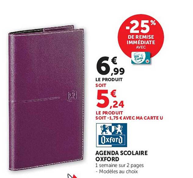 AGENDA SCOLAIRE OXFORD