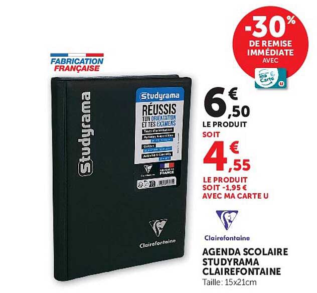 AGENDA SCOLAIRE STUDYRAMA CLAIREFONTAINE