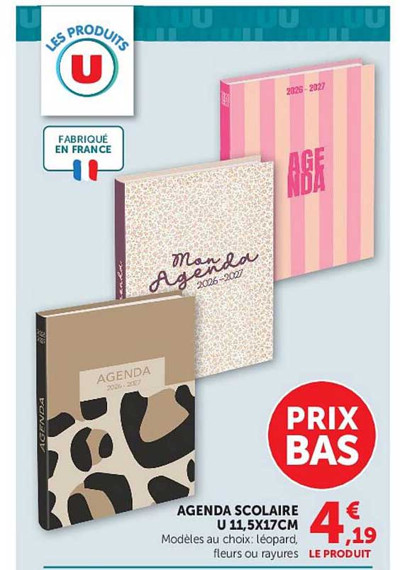 AGENDA SCOLAIRE U 11,5X17CM