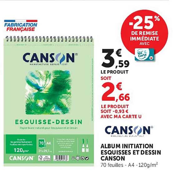 ALBUM INITIATION ESQUISSES ET DESSIN CANSON