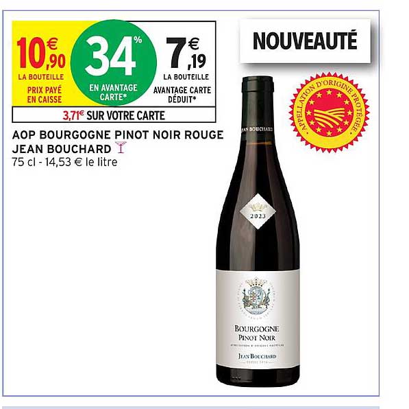 AOP BOURGOGNE PINOT NOIR ROUGE JEAN BOUCHARD
