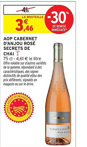 AOP CABERNET D'ANJOU ROSÉ SECRETS DE CHAI