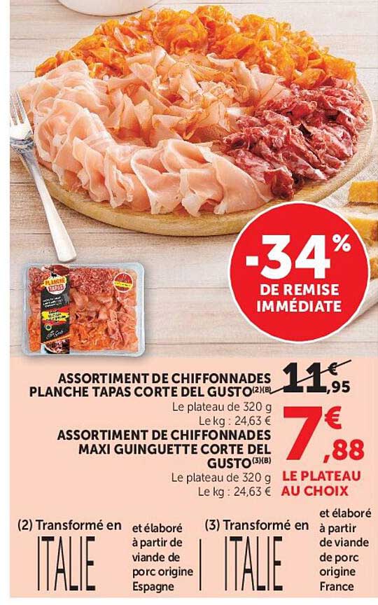 ASSORTIMENT DE CHIFFONNADES PLANCHE TAPAS CORTE DEL GUSTO