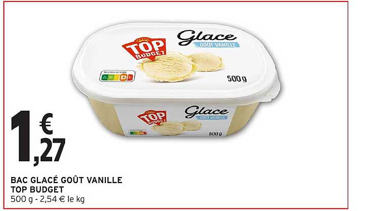 BAC GLACÉ GOÛT VANILLE TOP BUDGET