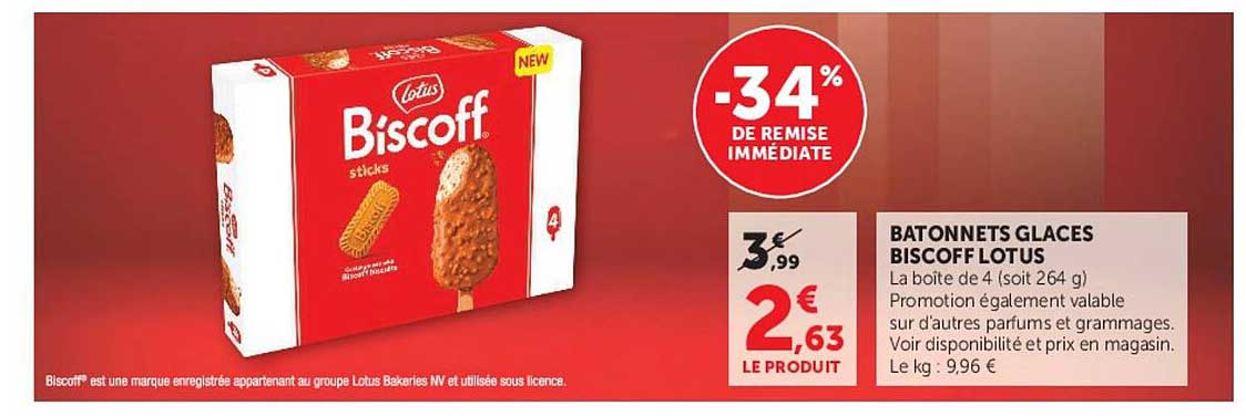 BATONNETS GLACES BISCOFF LOTUS