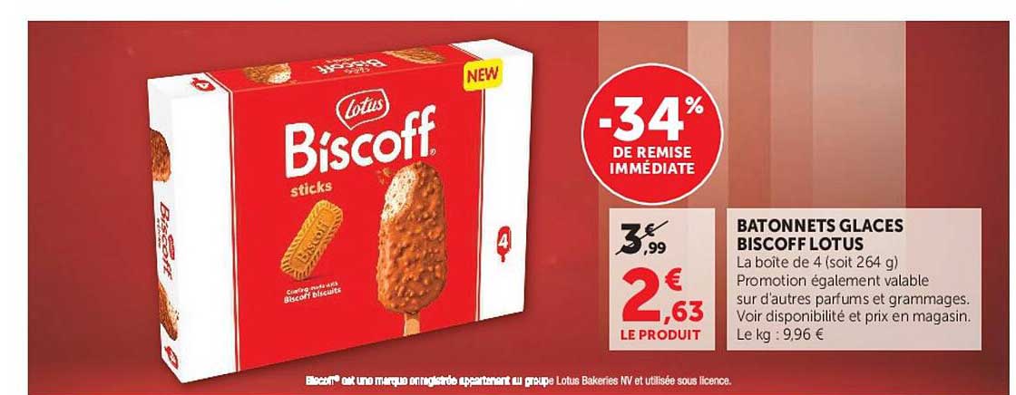 BATONNETS GLACES BISCOFF LOTUS