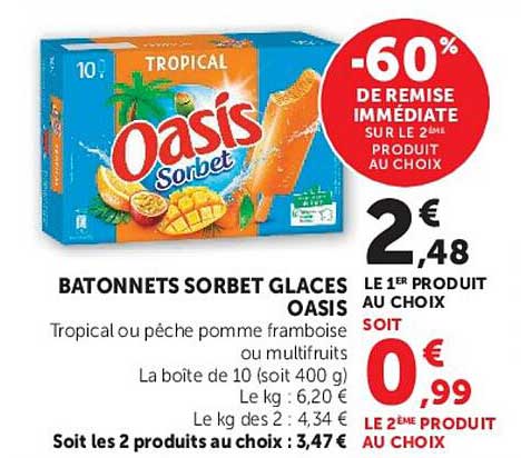 BATONNETS SORBET GLACES OASIS