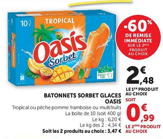 BATONNETS SORBET GLACES OASIS