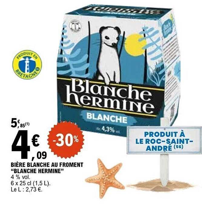 BIERE BLANCHE AU FROMENT “BLANCHE HERMINE”