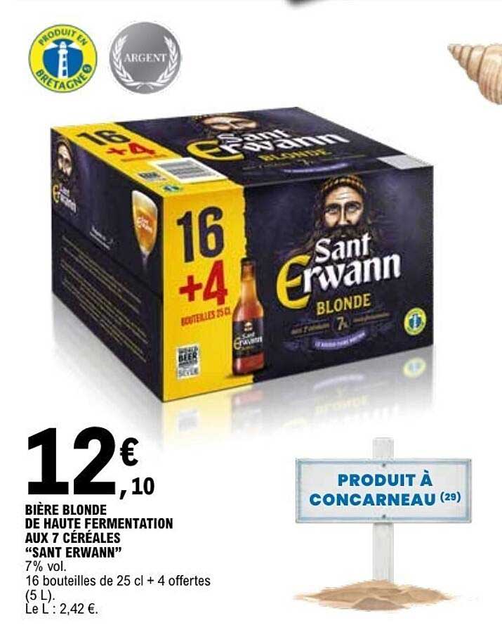 BIÈRE BLONDE DE HAUTE FERMENTATION AUX 7 CÉRÉALES “SANT ERWANN”