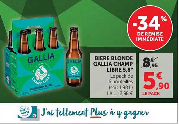 BIERE BLONDE GALLIA CHAMPO LIBRE 5,8°