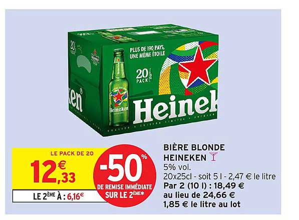 BIÈRE BLONDE HEINEKEN