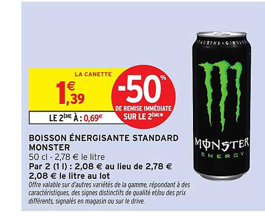 BOISSON ÉNERGISANTE STANDARD MONSTER