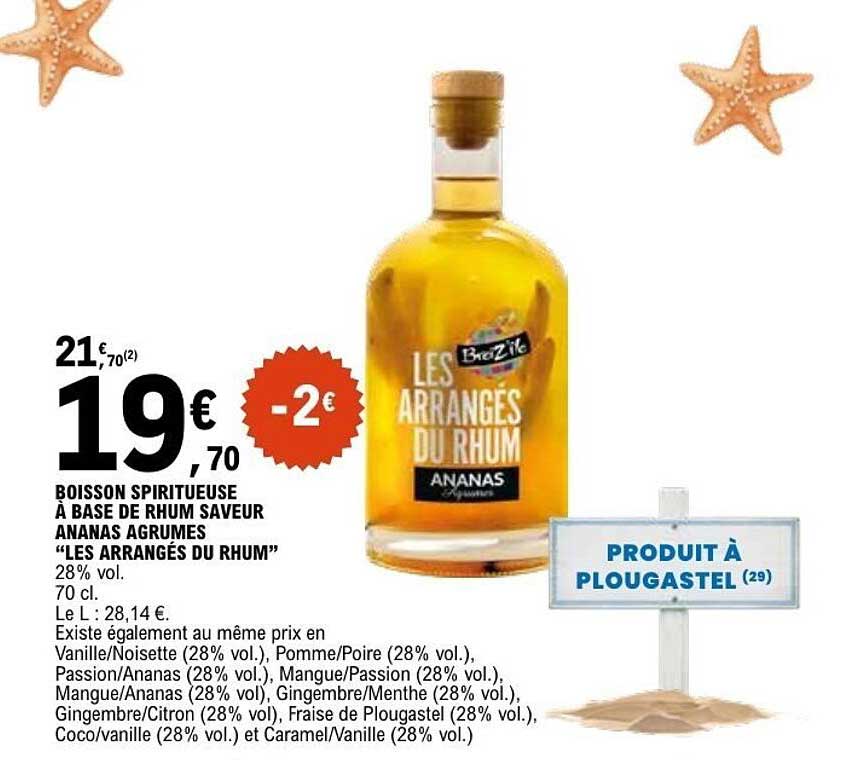 BOISSON SPIRITUEUSE À BASE DE RHUM SAVEUR ANANAS AGRUMES “LES ARRANGÉS DU RHUM”