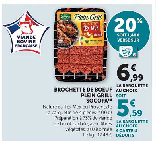 BROCHETTE DE BOEUF PLEIN GRILL SOCOPA(4)