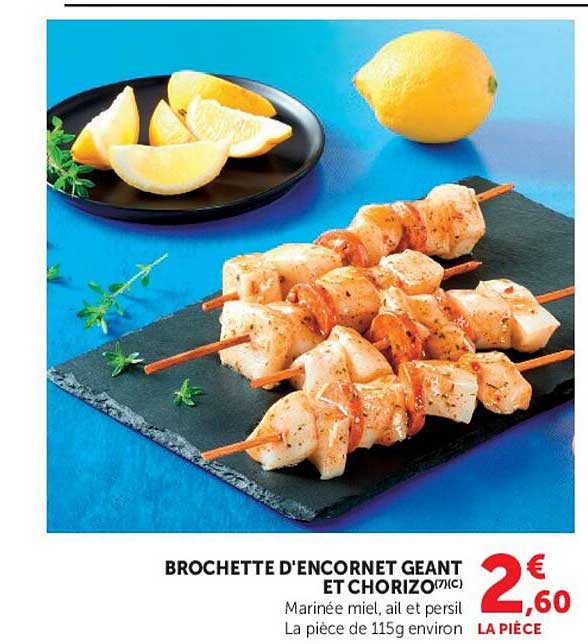 BROCHETTE D'ENCORNET GEANT ET CHORIZO (7)(C)