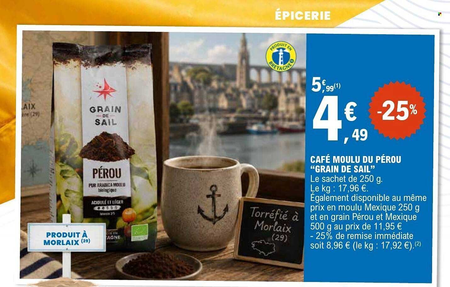 CAFÉ MOULU DU PÉROU “GRAIN DE SAIL”