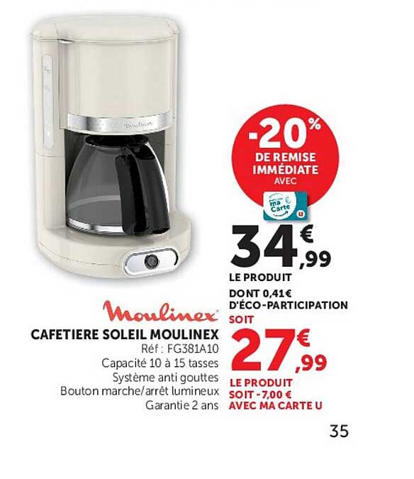 CAFETIERE SOLEIL MOULINEX