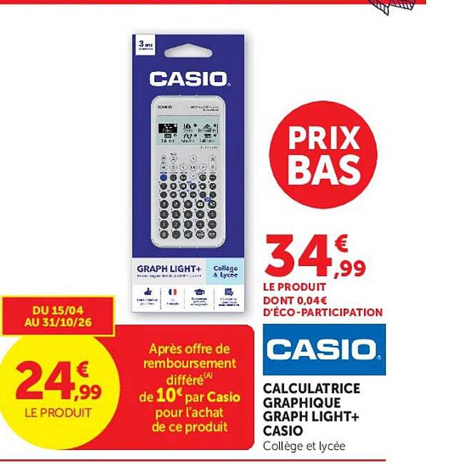 CALCULATRICE GRAPHIQUE GRAPH LIGHT+ CASIO