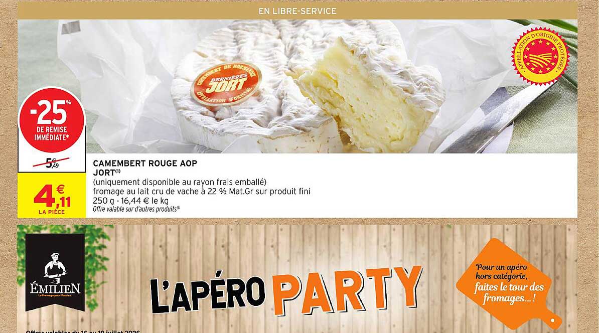 CAMEMBERT ROUGE AOP JORT