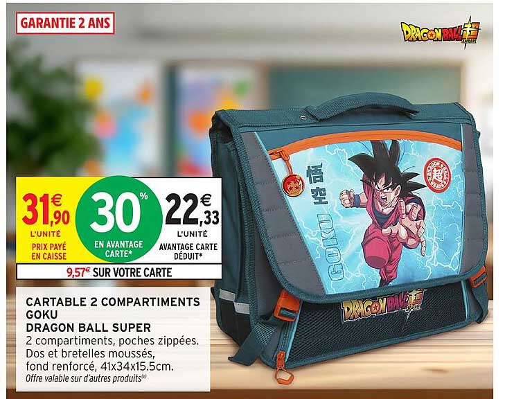 CARTABLE 2 COMPARTIMENTS GOKU DRAGON BALL SUPER