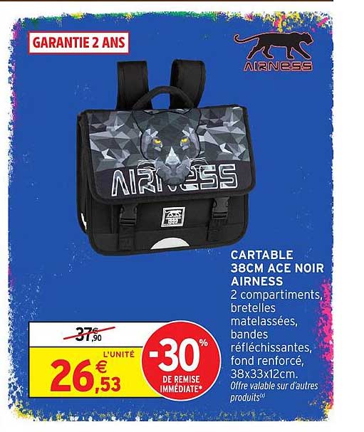 CARTABLE 38CM ACE NOIR AIRNESS