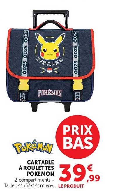 CARTABLE À ROULETTES POKEMON