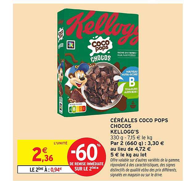 CÉRÉALES COCO POPS CHOCOS KELLOGG'S