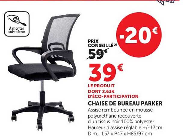 CHAISE DE BUREAU PARKER