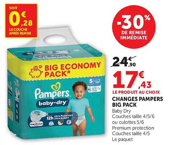 CHANGES PAMPERS BIG PACK